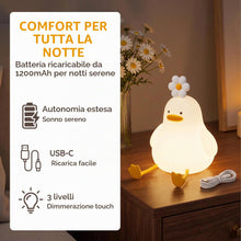 Carica l'immagine nel visualizzatore di Gallery, Luce notturna per bambini, graziosa luce notturna a forma di anatra con funzione dimmer, controllo touch, ricaricabile c