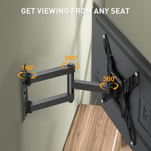 Carica l'immagine nel visualizzatore di Gallery, Perlegear Supporto da Parete per TV da 26 a 60 Pollici, Staffa TV con Braccio Girevole ed Estendibile, Max VESA 400x400, Supporto Ultra Resistente 45 kg - PGMFK6