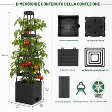 Carica l'immagine nel visualizzatore di Gallery, 2 Fioriere con Traliccio per Pomodori Autoirriganti