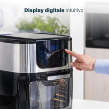 Carica l'immagine nel visualizzatore di Gallery, Princess Friggitrice ad Aria Forno Deluxe – 11 L – 1800 W – Schermo tattile digitale – 10 programmi preimpostati – Girapollo e cestello inclusi – Acciaio inossidabile – 182075