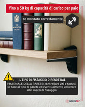 Carica l'immagine nel visualizzatore di Gallery, Gedotec Design Reggimensola in vetro - Argento opaco | 2 pezzi - staffa reggimensola per carichi pesanti | PINOCCHIO | m