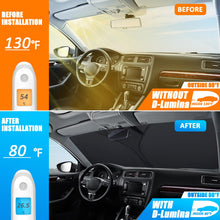 Carica l'immagine nel visualizzatore di Gallery, D-Lumina Parasole per Parabrezza Auto, Parasole Auto Parabrezza Interno, Resistente ai Raggi UV, Pieghevole e Portatile,