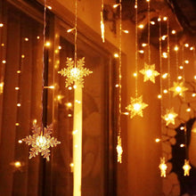Carica l'immagine nel visualizzatore di Gallery, Luci di Natale Cascata Fiocco di Neve,ELEUTH 94LED Luci Natale Esterno Con 8 Modalità Tenda Luminosa Natale IP44 Luci Natale Per La Casa,Albero,Finestra,Balcone,Cortile,Giardino Decorazioni Natalizie