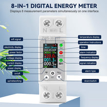 Carica l'immagine nel visualizzatore di Gallery, Contatore energia elettrica 63A TUYA misuratore consumo elettrico WIFI AC80-300V contatore di energia monofase Protezion