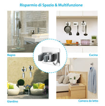 Carica l'immagine nel visualizzatore di Gallery, HOMEASY Portascope da Muro Adesivo 4 Pezzi, Acciaio Inox, Argento