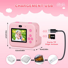 Carica l'immagine nel visualizzatore di Gallery, ASTGMI Macchina Fotografica Bambini Istantanea, 2,4 Pollici 1080P Fotocamera Bambini Selfie con Carta da Stampa e 32GB Scheda, Giocattolo Regalo di Natale Bambino e Bambina 3 4 5 6 7 8 Anni (Rosa)