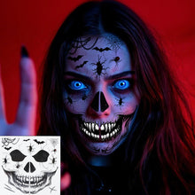 Carica l'immagine nel visualizzatore di Gallery, 8 Halloween Tatuaggi Temporanei, Tatuaggio Halloween per il viso, Impermeabile Tatuaggio Temporaneo, Cicatrice Ragno Tat