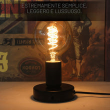 Carica l'immagine nel visualizzatore di Gallery, Set di 2 lampade da tavolo con portalampada E27, portalampada da soffitto con attacco E27, piccola lampada da tavolo ind