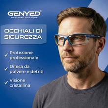 Carica l'immagine nel visualizzatore di Gallery, GENYED Occhiali Protettivi da Lavoro, Certificati CE EN166, Occhiali di Sicurezza con Lente Antigraffio Antiappannante U