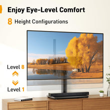 Carica l&#39;immagine nel visualizzatore di Gallery, PERLEGEAR Supporto TV da Tavolo Girevole per TV da 24-60 Pollici Fino a 40 kg, Universale Supporto TV da Tavolo Regolabile in Altezza, Piedistallo TV con Base in Vetro Temperato Max VESA 400x400mm