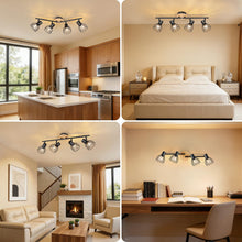 Carica l'immagine nel visualizzatore di Gallery, Dehobo E14 Faretti da Soffitto 4 Luci, Legno Orientabili Faretti Soffitto