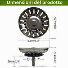 Carica l'immagine nel visualizzatore di Gallery, 2 Pezzi Filtro per Lavello,Tappo filtro per Lavello da Cucina, Filtro per Lavello Cucina in Acciaio Inox,filtro lavello,