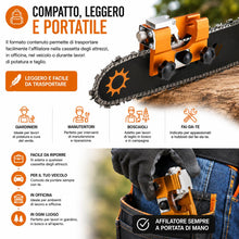 Carica l'immagine nel visualizzatore di Gallery, Topolenashop Affilatore Manuale Portatile per Catena Motosega 1/4" e 3/8" – Strumento in Acciaio Inox e Alluminio per Mo