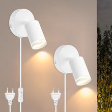 Carica l'immagine nel visualizzatore di Gallery, Applique da Parete Interno, Attacco GU10, 2 Pcs Lampada da Parete Orientabili Bianco, Faretto da Parete in Alluminio Reg