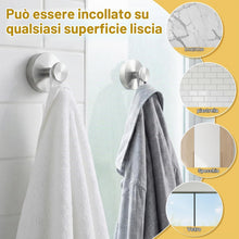 Carica l'immagine nel visualizzatore di Gallery, 4 ganci a ventosa, gancio a ventosa, argento, ventosa con portasciugamani extra forti, riutilizzabili e rimovibili, ganc