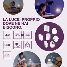 Carica l'immagine nel visualizzatore di Gallery, OSRAM LUNETTA Luce notturna rotonda, bianca, con sensore