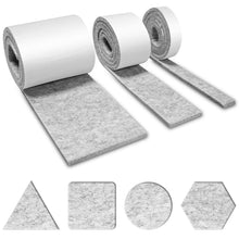 Carica l'immagine nel visualizzatore di Gallery, Brevanza 3 Rotoli Feltro Adesivo (100cmx10cm, 100cmx5cm, 100cmx2cm), Feltrini per Sedie, Feltrino per Sedie, Rotolo Ades