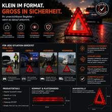 Carica l'immagine nel visualizzatore di Gallery, Triangolo d’Emergenza Auto 2027 Rosso ECE R27 – Accessorio di Sicurezza Stradale per Incidenti e Guasti – Pannello Rifle