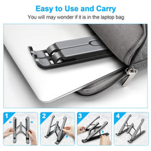 Carica l'immagine nel visualizzatore di Gallery, AOVUYCK-Store Supporto PC Portatile, 8 Livelli Regolabile &amp; Raffreddamento Porta PC, Pieghevole in Plastica e Silicone Laptop Stand per Computer Portatili e Tablet (10-15,6’’)