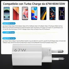 Carica l'immagine nel visualizzatore di Gallery, 67W Caricatore Rapido USB C per Redmi Note 15 14 13 12 11 Pro, GaN Tech Caricatore Turbo Applicare Xiaomi 15T 14T 13, 12