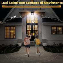 Carica l'immagine nel visualizzatore di Gallery, T-SUN 2 Pezzi Lampada Parete Solare Vintage Esterno, Lampada Solare da Esterno con Sensore di Movimento, Luci Solari da 