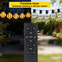 Carica l'immagine nel visualizzatore di Gallery, Catena Luminosa Esterno 20M, Impermeabile Luci da Esterno Giardino, LED Lampadine da Esterno Giardino Dimmerabile con Te
