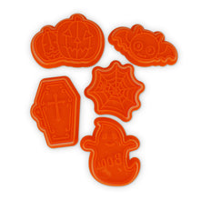 Carica l'immagine nel visualizzatore di Gallery, Legami - Formine per Biscotti, Halloween, Cookie Cutters, Set di 5 Forme Diverse con Timbro, Adatte anche ai Bambini