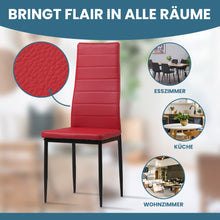 Carica l'immagine nel visualizzatore di Gallery, Albatros 2704 Milano Set di 4 sedie da Pranzo, in Pelle Sintetica, Rosso