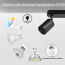 Carica l'immagine nel visualizzatore di Gallery, Faretti da Soffitto Orientabili, GU10 Faretti LED da Soffitto Nero, Lampada Soffitto 3 Luci Moderni, Faretto da Parete I