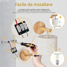 Carica l'immagine nel visualizzatore di Gallery, Applique da Parete Interno Vintage, Lampada da Muro Legno Industriale Retrò Interni E14, Applique Parete Rustici Nordic 