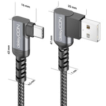 Carica l'immagine nel visualizzatore di Gallery, deleyCON 0,5m Cavo USB C Corto 2x Angolato 90° USB-A a USB-C Cavo di Ricarica e Dati per iPhone 17 16 15 Pro Max Air Gal
