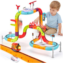 Carica l'immagine nel visualizzatore di Gallery, hahaland Trenino Elettrico per Bambini 64 Pezzi, Set STEM Pista Trenino 3D