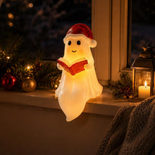 Carica l'immagine nel visualizzatore di Gallery, ACTOYS Lampada Fantasma LED 3D per Halloween, Luce Notturna da Lettura (Grande con cappello rosso)
