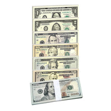 Carica l'immagine nel visualizzatore di Gallery, 140 Pezzi Prop Money HSYWSH Dollar Finti Dimensioni Reali, Money Dollar, Fake Scheine, Cash Giocattolo per Bambini, Copy