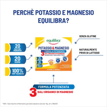 Carica l'immagine nel visualizzatore di Gallery, Equilibra Magnesio e Potassio 3 Formula Potenziata, 20 Bustine, Arancia