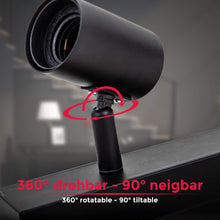 Carica l'immagine nel visualizzatore di Gallery, B.K.Licht Lampada da soffitto con 2 faretti orientabili, adatta per 2 lampadine E27 non incluse max 60W, metallo nero, p