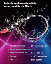 Carica l'immagine nel visualizzatore di Gallery, ALOPEE - Confezione da 6 Pezzi 30CM 11,8 "Rosso 5050 18SMD LED DC 12V Striscia Impermeabile Luce Sottoscocca per Motocic