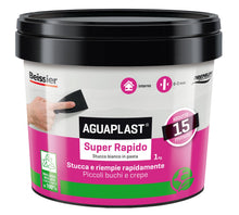 Carica l'immagine nel visualizzatore di Gallery, Aguaplast Super Rapido, stucco per muro bianco pronto all'uso - essicazione rapida entro 15 minuti 1kg