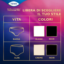 Carica l'immagine nel visualizzatore di Gallery, TENA Silhouette, Noir, Vita Bassa, Taglia M, 30 Mutandine, per Perdite Urinarie, Elasticizzate, Monouso, per Donna