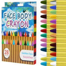 Carica l'immagine nel visualizzatore di Gallery, ACWOO Body Painting, 28 Colori Face Painting, Kit Pittura Pancia Face Painting Trucchi, Coloranti Naturale e Sicuro, Fes