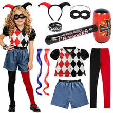 Carica l'immagine nel visualizzatore di Gallery, Costume da Clown, costume da cosplay con parrucca, camicia, pantaloncini e accessori per Halloween e Carnevale Cosplay