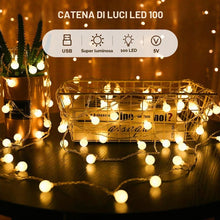 Carica l'immagine nel visualizzatore di Gallery, Bigzom 100LEDs Catena Luminosa Interno, 11M Indoor Decoration USB Luce di stringa bianca calda, 8 modalità e funzione ti