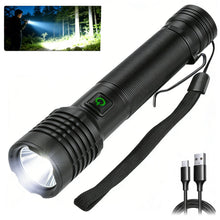 Carica l'immagine nel visualizzatore di Gallery, Torcia LED Professionale Ricaricabile 90000 lumen Super Luminosa,Torcia Potente 2600 mAh USB ad Alta Capacità IPX6 Imper