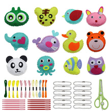 Carica l'immagine nel visualizzatore di Gallery, CONNECTION 12 Pezzi Kit Cucito Bambina Cucito per Bambini Confezione Da Cucire in Feltro per Bambini Artigianato e Cucir