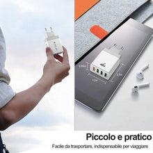 Carica l'immagine nel visualizzatore di Gallery, Caricatore USB, 4 Porte Caricatore USB da Muro 40W QC 3.0 Carica Rapida CaricabatterieUSB Multiplo Alimentatore PresaUSB per iPhone 15 14 13 12 11 X, Samsung Galaxy S21 S20 A71 A51, Xiaomi, Huawei