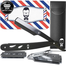 Carica l'immagine nel visualizzatore di Gallery, Rasoio a mano libera |20 Mezze lamette |kit barba uomo manuale viso professionale barbuto classico precisione vintage tr