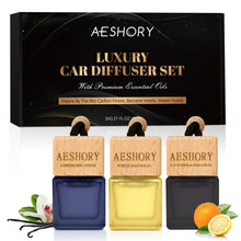 Carica l'immagine nel visualizzatore di Gallery, AESHORY Profumatore Auto 3 x 8ML, Diffusore di Oli Essenziali Appeso Profumo Auto, Accessori Auto Interno Aromaterapia A