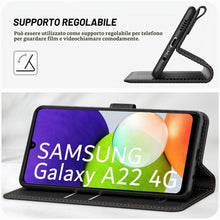 Carica l'immagine nel visualizzatore di Gallery, Ganbary Cover Compatibile con Samsung A22 4G/ M22/ M32 (Non per A22 5G), Protettiva Caso in PU Pelle Premium Portafoglio