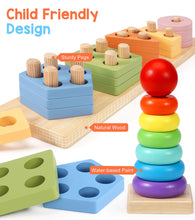 Carica l&#39;immagine nel visualizzatore di Gallery, Subtail Giochi Bambini 1 Anno - Giochi Montessori 1 2 3 Anni - Gioco Legno Puzzle Bambini 1 2 Anni - Torre Montessoriana Giocattoli Bambino 1 Anno - Giochi Educativi Regalo Bambino 1 2 3 Anni