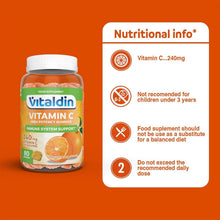 Carica l'immagine nel visualizzatore di Gallery, VITALDIN Gommose Vitamina C 240mg Bambini e Adulti - 80uds
